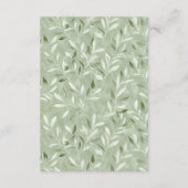 Carte D'accompagnement Elegant Sage Green Botanical Wedding Details (Dos)