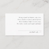 Carte D'accompagnement Elegant Sage Green Bow Baby Shower Diaper Raffle (Dos)