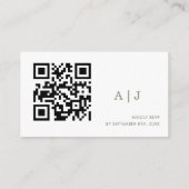 Carte D'accompagnement Elegant Sage Green Mariage Website Qr Code (Dos)