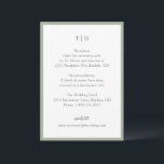 Carte D'accompagnement Élégant Sage Green Monogramme Mariage moderne<br><div class="desc">Cartes d'enceinte mariages modernes avec un design propre avec des polices serif et script.</div>