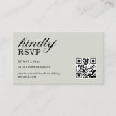 Carte D'accompagnement Elegant Sage Green RSVP Website QR Code (Devant)