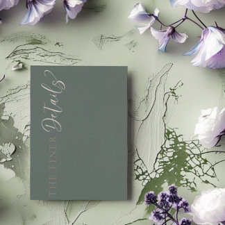 Carte D'accompagnement Elegant Sage Green Wedding Details