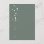 Carte D'accompagnement Elegant Sage Green Wedding Details (Devant)