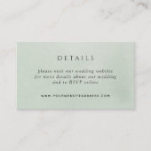 Carte D'accompagnement Elegant Sage Watercolor Mariage Website / Détails (Devant)
