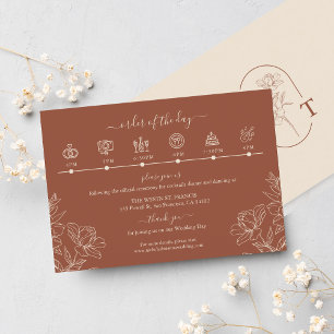 Carte D'accompagnement Élégant scénario de Mariage Whimsical Terracotta