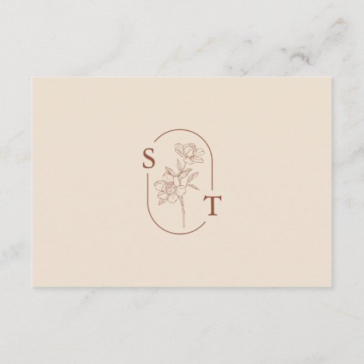 Carte D'accompagnement Élégant scénario de Mariage Whimsical Terracotta (Dos)