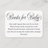 Carte D'accompagnement Elegant Script B & W Baby Shower Books For Baby (Devant)