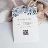 Carte D'accompagnement élégant script bleu fleuri mariage site Web