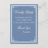 Carte D'accompagnement Elégant script bleu poussiéreux site mariage RSVP (Devant)