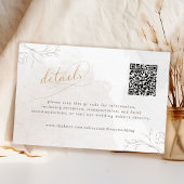 Carte D'accompagnement Elegant Script Botanical Mariage Détails QR Code