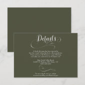 Carte D'accompagnement Élégant Script Classic Détails du Mariage (Devant / Derrière)