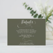 Carte D'accompagnement Élégant Script Classic Détails du Mariage (Debout devant)