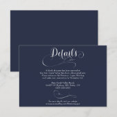 Carte D'accompagnement Élégant Script Classic Détails du Mariage (Devant / Derrière)