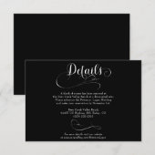 Carte D'accompagnement Élégant Script Classic Détails du Mariage (Devant / Derrière)