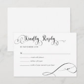 Carte D'accompagnement Élégant Script Classic Mariage Réponse (Devant / Derrière)