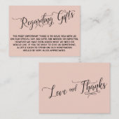 Carte D'accompagnement Élégant Script Concernant Les Cadeaux De Mariage B (Devant / Derrière)