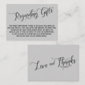 Carte D'accompagnement Élégant Script Concernant Les Cadeaux De Mariage G (Devant / Derrière)