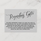 Carte D'accompagnement Élégant Script Concernant Les Cadeaux De Mariage G (Devant)