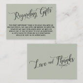 Carte D'accompagnement Élégant Script Concernant Les Cadeaux De Mariage S (Devant / Derrière)