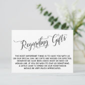 Carte D'accompagnement Élégant script concernant les cadeaux pour le Mari (Debout devant)