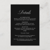 Carte D'accompagnement Élégant script Formal Black Mariage Détails (Devant)