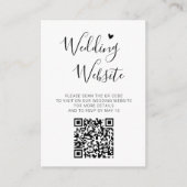Carte D'accompagnement Élégant Script Heart QR Code site Mariage RSVP (Devant)