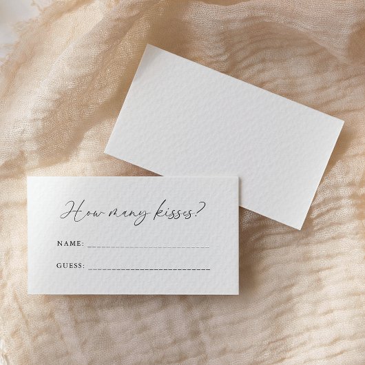 Carte D'accompagnement Élégant script manuscrit Combien de baisers jeu