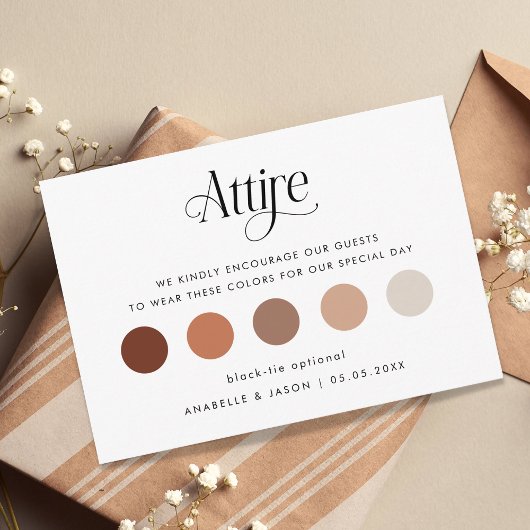 Carte D'accompagnement Élégant Script Mariage code robe invité Attire