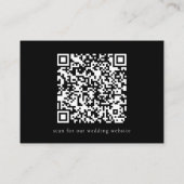 Carte D'accompagnement Élégant Script Mariage Site Web QR Code noir (Dos)