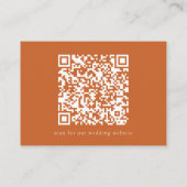 Carte D'accompagnement Élégant Script Mariage Site Web QR Code Terracotta (Dos)