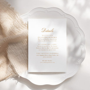 Carte D'accompagnement Élégant Script Minimal Détails Mariage