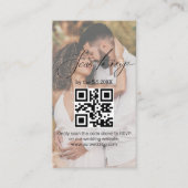 Carte D'accompagnement élégant script moderne rsvp qr code mariage photo (Devant)