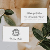 Carte D'accompagnement Élégant Script Monogram Crest Mariage site Web