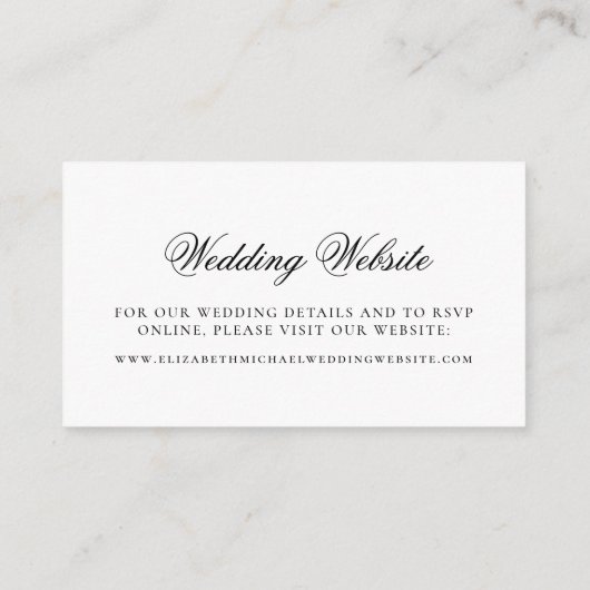 Carte D'accompagnement Élégant Script Monogram Crest Mariage site Web (Dos)