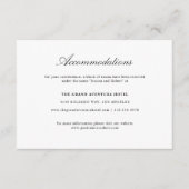 Carte D'accompagnement Élégant Script noir blanc Mariage Hébergements (Devant)