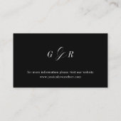 Carte D'accompagnement Élégant Script noir blanc Mariage Hébergements (Dos)