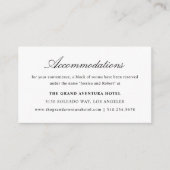Carte D'accompagnement Élégant Script noir blanc Mariage Hébergements (Devant)