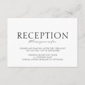 Carte D'accompagnement Élégant Script Noir & Blanc Mariage Réception (Devant)
