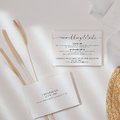 Carte D'accompagnement Élégant script noir et blanc Détails du Mariage