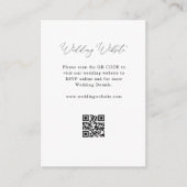 Carte D'accompagnement élégant script noir et blanc mariage site (Devant)