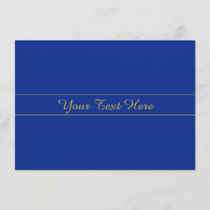 Carte D'accompagnement Élégant script or sur Arrière - plan bleu marine