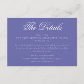 Carte D'accompagnement Élégant Script Periwinkle Blue Détails du Mariage (Devant)