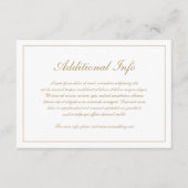 Carte D'accompagnement Élégant Script Simple Formal Mariage or (Devant)