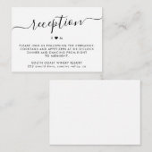 Carte D'accompagnement Élégant Script Simple Monogramme Mariage Réception (Devant / Derrière)