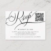 Carte D'accompagnement Elegant script site Web QR code mariage RSVP (Devant)