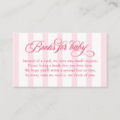 Carte D'accompagnement Élégant Script Stripes Baby shower Livres Pour Béb (Devant)