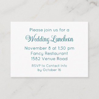 Carte D'accompagnement Élégant Script Turquoise Extra Mariage Événement I