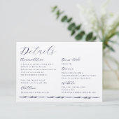 Carte D'accompagnement Elegant Script Wave Illustration Wedding Details (Debout devant)
