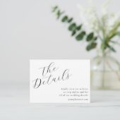 Carte D'accompagnement Élégant Script White Mariage Website QR Code (Debout devant)