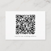 Carte D'accompagnement Élégant Script White Mariage Website QR Code (Dos)